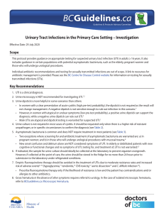 Urinary Tract Infections in the Primary Care Setting – Investigation