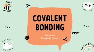 Covalent Bonding and Lewis Structures 