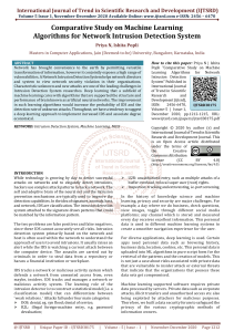 Comparative Study on Machine Learning Algorithms for Network Intrusion Detection System