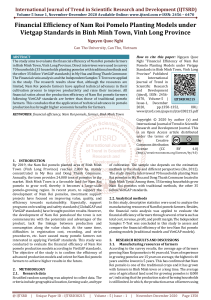 Financial Efficiency of Nam Roi Pomelo Planting Models under Vietgap Standards in Binh Minh Town Vinh Long Province