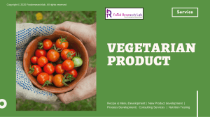 Vegan and Vegetarian Product Development  - Foodresearchlab