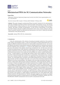 Miniaturized PIFA for 5G Communication Networks