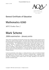 January 2006 MS - FP2 AQA