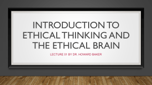 Lecture 01 Introduction to Ethical Thinking