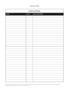 Goal planning sheet