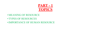People as Resource  