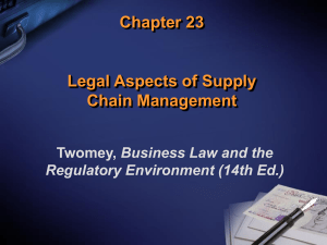 Chapter 23: Legal Aspects of Supply Chain Management 