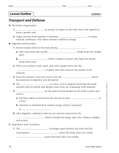 lesson outline transport and defense 2