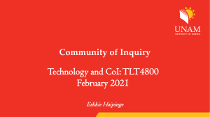 Community of Inquiry and Technology1