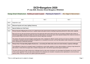 Bangalore 2020 Programme Structure