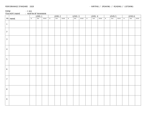 PERFORMANCE STANDARD    2020 FORM