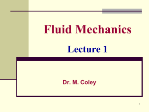 Fluids - Lecture 1
