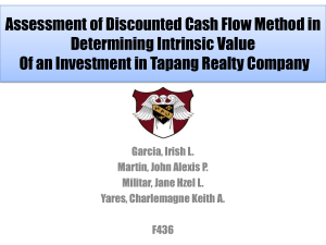Assessment of Discounted Cash Flow Method in Determining Intrinsic Value of an Investment in Tapang Realty Company