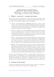 Proper Lab Report