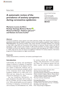 A systematic review of the prevalence of anxiety symptoms during coronavirus epidemics