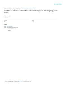 Land Exclusion of The Former East Timorese in Belu Regency, West Timor