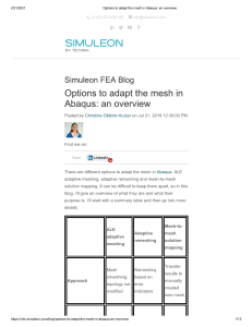 Simeleon-Options to adapt the mesh in Abaqus