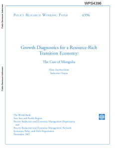 WB - Growth Diagnostics Transition country - Mongolia 2007