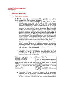 Advanced Securities Regulation Reviewer