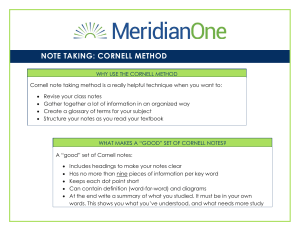 About Cornell notes, examples