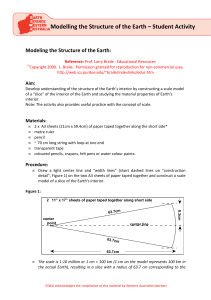 Modelling the Structure of the Earth - Student Activity