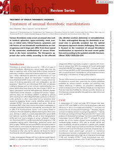 Treatment of unusual thrombotic manifestations