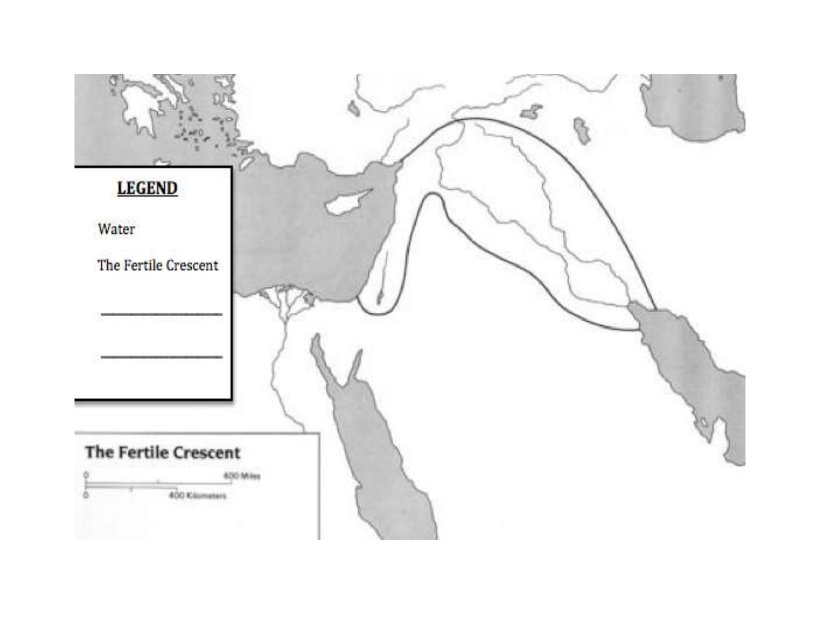blank map of fertile crescent and mesopotamia