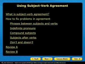 Subject Verb Agreement Presentation