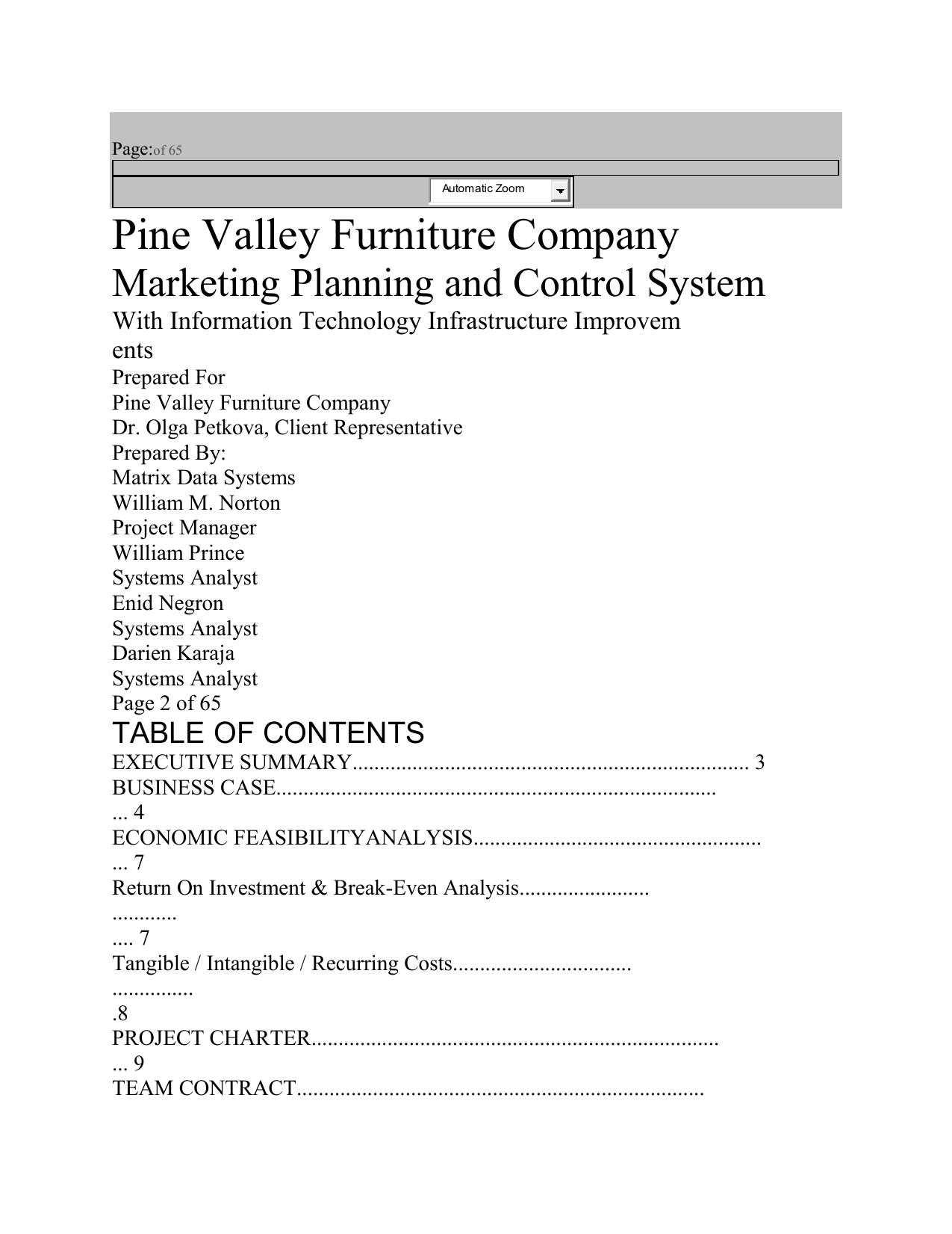 pine valley furniture company