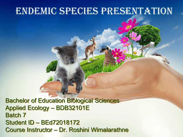 Species endemic is what an What is