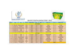 5th DCC Youth League Fixture 2020 - 2021