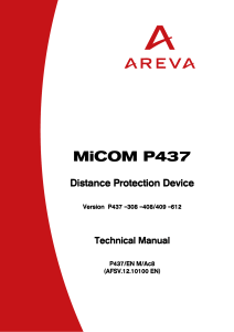 MiCOM P437 Distance Protection Device Technical Manual