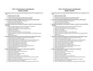 Printable Unit 6 Mastery Checklist
