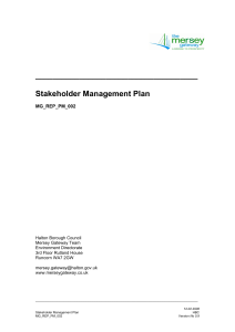 Stakeholder Management Plan Example