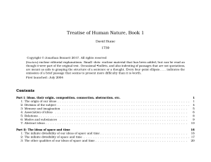 Hume, Treatise, Book I
