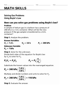 Math skills using Boyle's law 