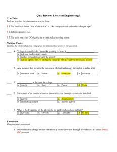 Answers - Quiz Review - Electrical Engineering I.rtf