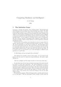 Turing paper on intelligence