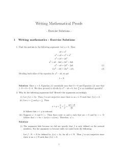 Writing mathematical proofs - exercise solutions