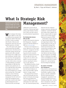 What is Strategic Risk Management - Strategic Finance - April 2011