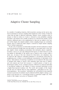 Adaptive Cluster Sampling By Steven k Thompson