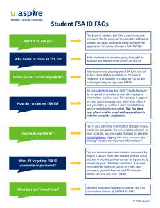 Student FSA ID FAQs