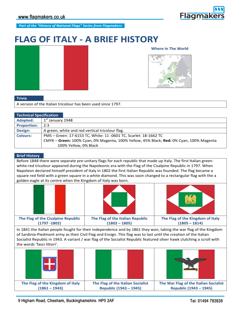 Italian Flag History - Italian flag through history facts - Tricolore - LII