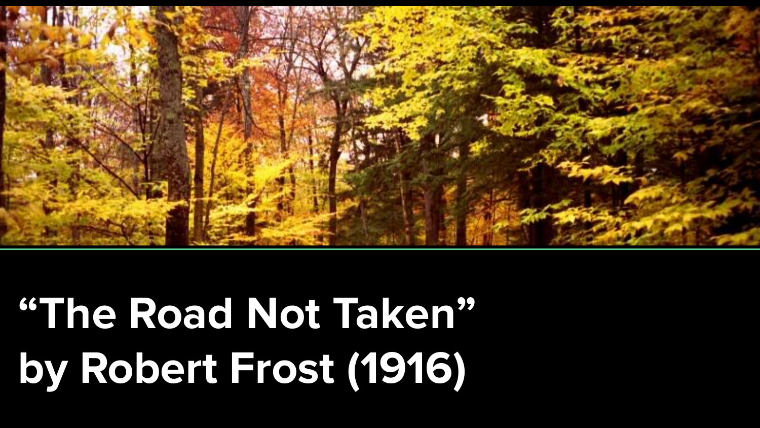 frost road not taken