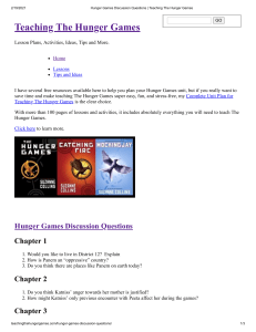 Hunger Games Discussion Questions   Teaching The Hunger Games