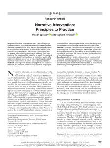 Narrative Intervention: Principles to Practice