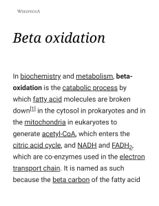Beta oxidation - Wikipedia