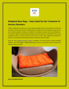 How Useful for the Treatment of Sensory Disorders