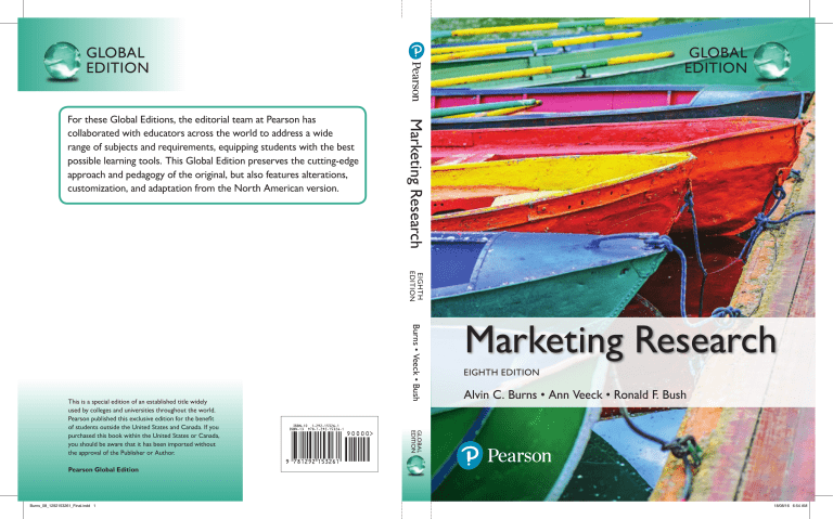 Burns Alvin C Bush Ronald F Veeck Ann Marketing Research Pearson 2017