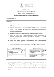Financial Accounting and Analysis - Assignment April 2021 HuQy2cN2lQ